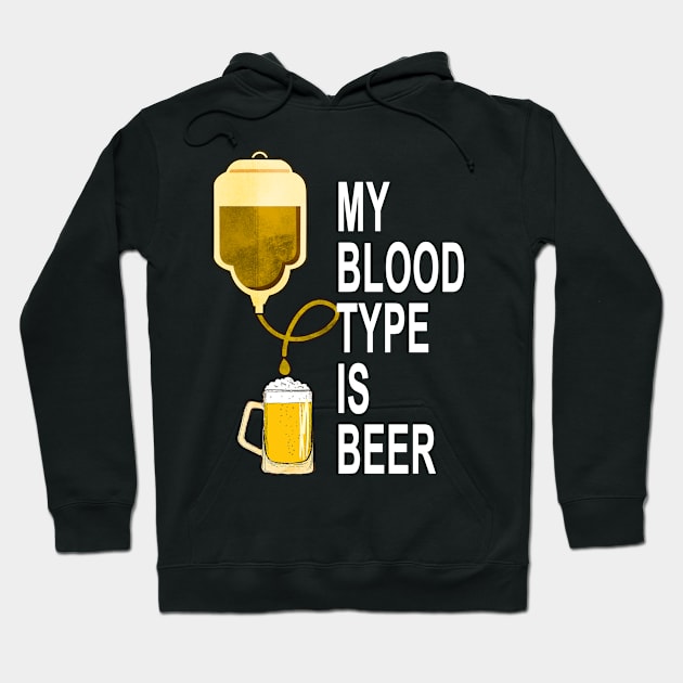 My Blood Type Is Beer Hoodie by Rumsa